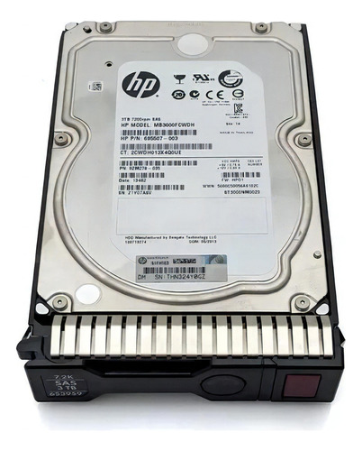 Hd Hp 3tb Sas 7.2k 3.5" Sas 653959-001 695507-003 652755-003