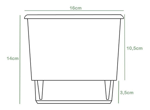 Vaso Raiz Auto Irrigável N3 16x14cm Preto Autoirrigável