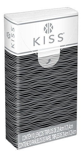 Lenço de Papel Folha Tripla Kiss New York Pacote 10 Unidades