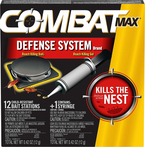 Combat Defense System Cebo Y Gel Chiripas Cucarachas