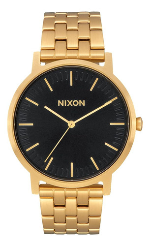 Nixon Mens Aporter Reloj Analógico De Cuarzo Japonés Dorado
