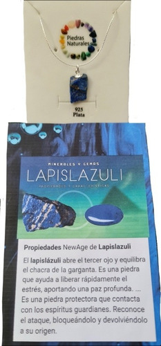 Colgante Piedra Lapislázuli 15.7mm En Bruto Protección Plata