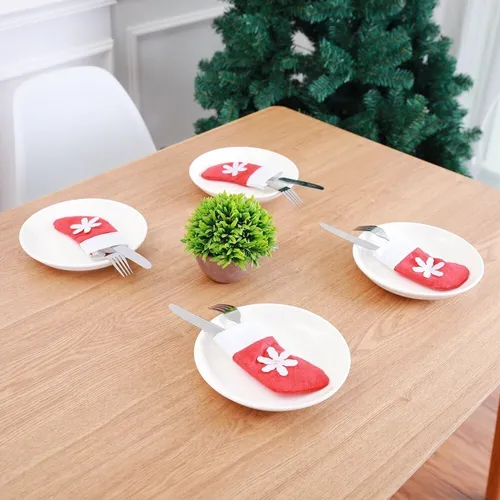 10 Unids Calcetines Navideños Decorativos Navidad Copo Nieve