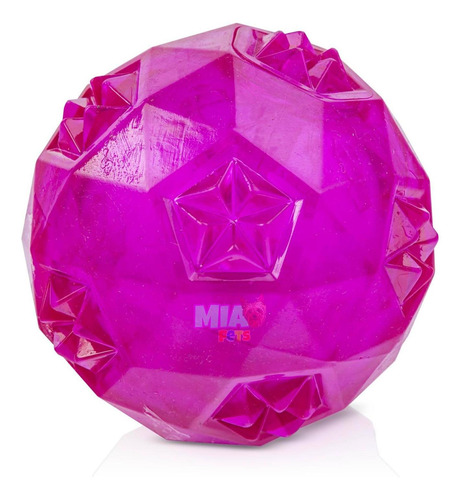 Imagen 3 de 4 de Juguete Pelota Flexible C/sonido Rosa Grande Perros Mascotas