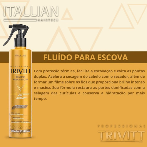 Fluido para Escova Com Proteção Térmica Trivitt 300ml