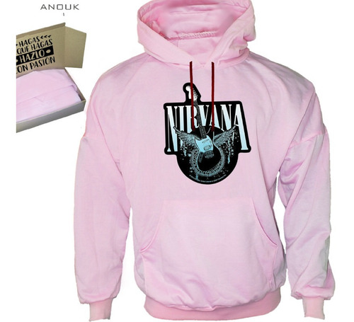 Imagen 6 de 10 de Buzo Hoodie Personalizado Saco Nirvana Guitar Estampado