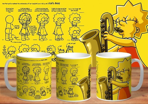 Taza - Tazón De Ceramica Sublimada Los Simpson: Lisa