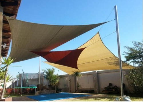 Toldo Vela 95%sombra Malla Hdpe Rectangular 6x3 Metros Beige