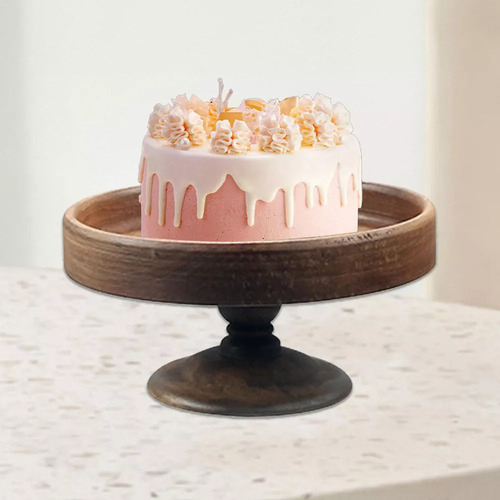 Soporte For Tartas De Madera Con Pedestal