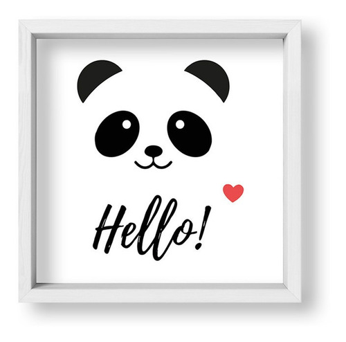 Cuadros Nordicos 20x20 Box Blanco Hello Panda