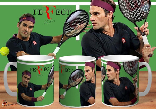 Taza De Ceramica Roger Federer Tenis 4k Art 03