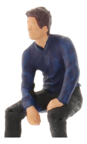 1:64 Modelo Em Miniatura Da Posição Sentada Figura Azul