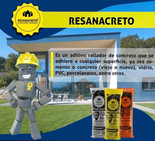 Imagen 3 de 10 de Resanacreto 1 Kg , Impermeabiliza Y Sella Grietas Fácil!!!