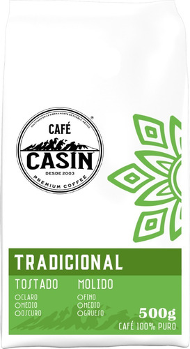 Imagen 2 de 3 de Café Tostado Y Molido By Casín -present Tradicional 500gr