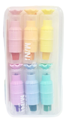 Minimarcatextos Candy Con Estuche 6 Piezas Kawaii Soft Color