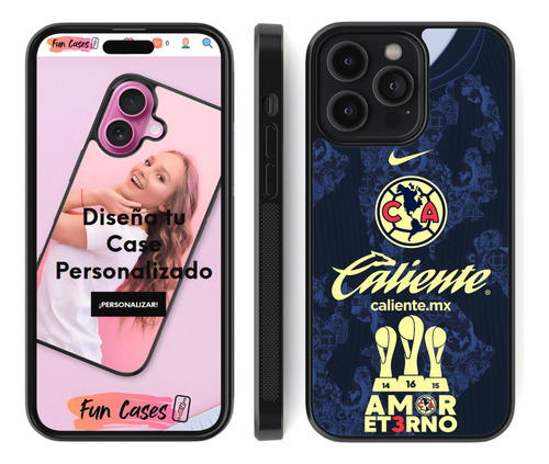 Funda Club America Jersey Amor Eterno Tricampeon 16 Futbol Negro Motorola G24