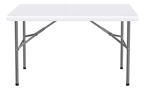 Mesa Plegable De Plástico Altura Ajustable 120 Cm Color Blanco