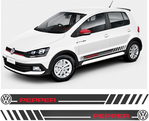 Par Faixas Laterais Vw Fox Pepper  2018 Adesivos