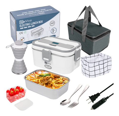 Hervive 1.8l Electric Lunch Box 60w Food Heater With Collaps