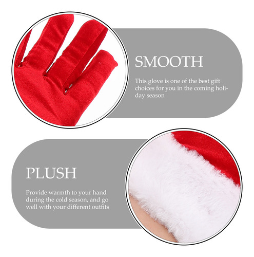 1 Par De Guantes Cortos Navideños De Papá Noel