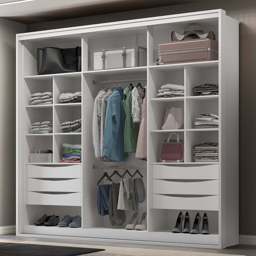 Guarda Roupa 2 Portas Com Espelho Imperium Belmax Branco