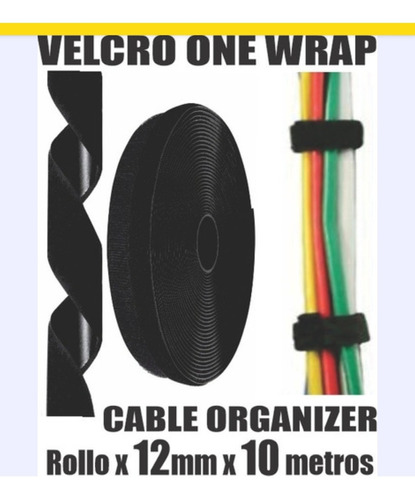 Velcro Cinta Rollo 12mm X 10 Metros One Wrap Organiza Cables