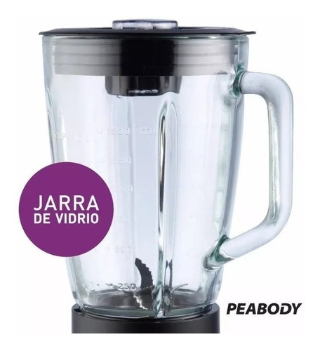 Imagen 5 de 7 de Licuadora Peabody Jarra De Vidrio 1.25lts 1200w Pica Hielo