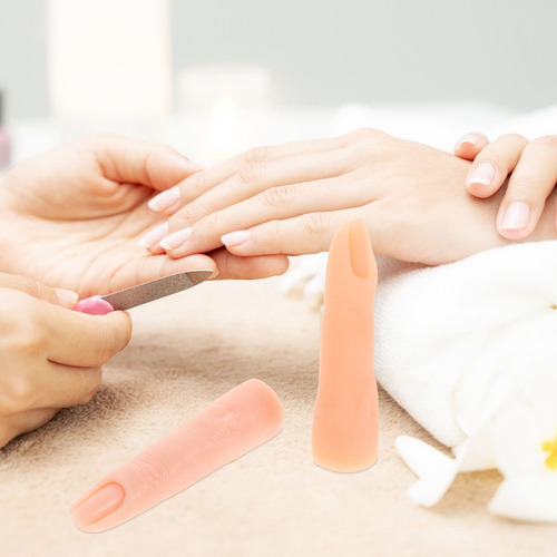 2 Dedos De Silicona Para Practicar Uñas Para Entrenamiento D