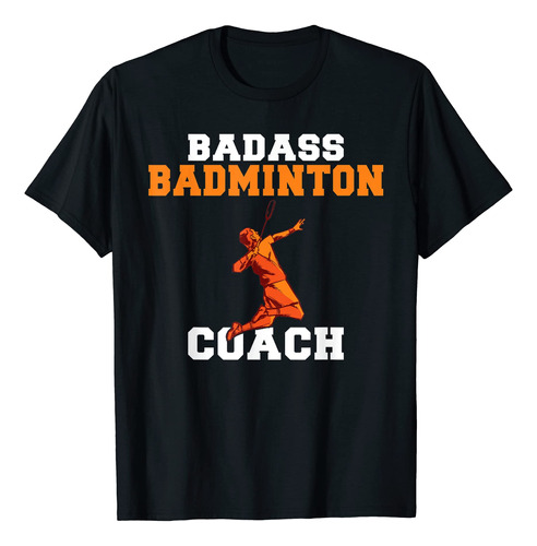Camiseta Badass Badminton Coach, Negro, S
