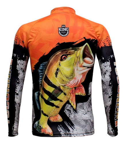 Imagem 2 de 4 de Camiseta De Pesca Sublimada King Brasil Manga Longa - Kff600