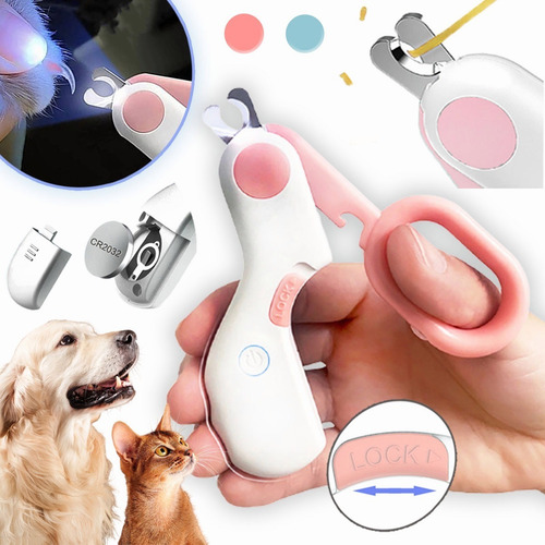 Imagen 3 de 10 de Corta Uñas Para Perros Gatos Mascotas Led Mini Tipo Alicate