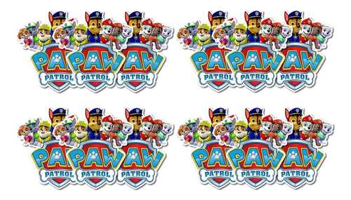 Imagen 2 de 2 de 12 Stickers Paw Patrol, Decora Cajas Y Bolsas De Cumpleaños