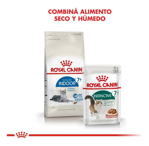 Imagen 5 de 5 de Alimento Royal Canin Feline Health Nutrition Indoor 7+ para gato senior todos los tamaños sabor mix en bolsa de 7.5 kg