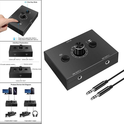 Conmutador De Audio Estéreo De 3,5 Mm Selector De Salida 1