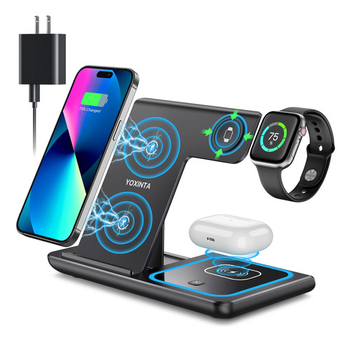 Cargador Inalámbrico 3 En 1 Para iPhone/apple Watch/AirPods