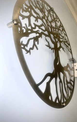 Decoración Circular Del Árbol De La Vida En Acero Inoxidable Tamaño 30cm