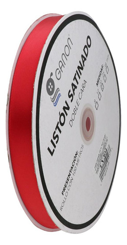 Liston Satinado Para Decoracion Rojo 19mm No 3 Rollo 100m