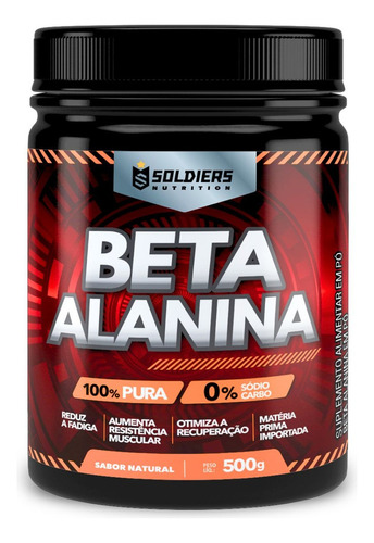 Beta Alanina 500g - 100% Pura - Soldiers Nutrition
