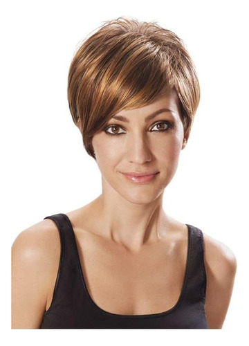 Short Mixed Wig With Bangs Short Mixed Brown And Blonde Wig