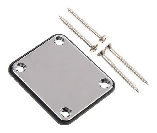 Silver Electric Guitar Neck Plate Withmounting Screws