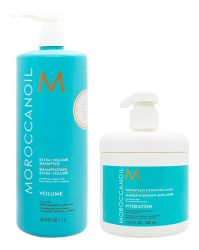 Moroccanoil Kit Shampoo Volume X1000+ Mascara Hydration X500