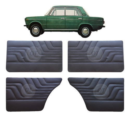 Panel Fiat 125 - Mirafiori - Color Negro X 4 + Grampas