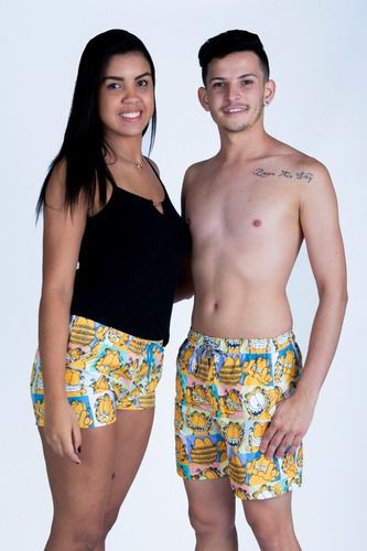 Bermuda Masculina + Short Feminino Casal Praia Verão 2020