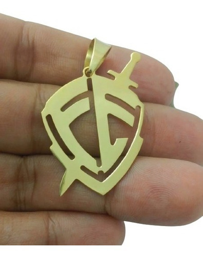 Imagem 3 de 3 de Pingente Escudo Da Fé 6 Gramas Ouro 18k