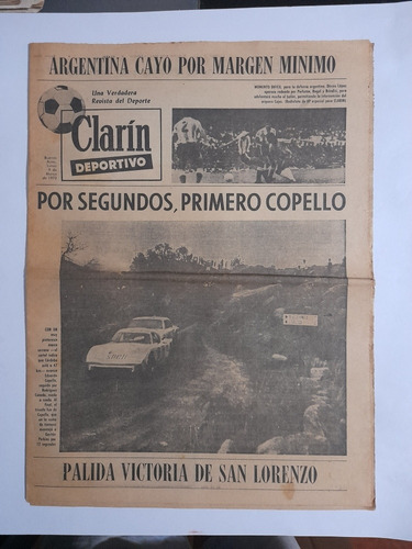 Clarin Deportivo 9/3/1970 San Lorenzo 2 Union 1 ,copello