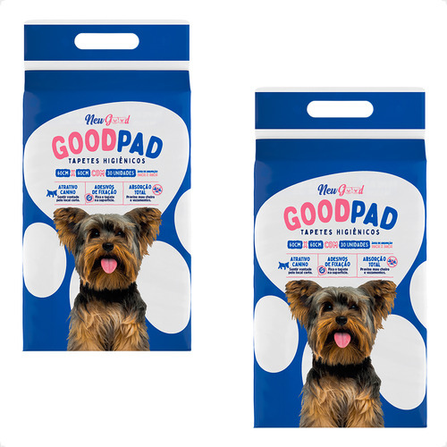 2 Tapete Higiênico Petlike Good Pad 60x60 - 30 Unidades