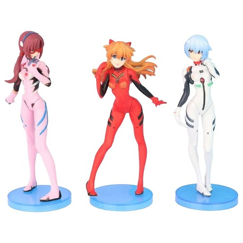 Set 3 Figuras Evangelion 13cm Eva Ayanami  Asuka Soryu