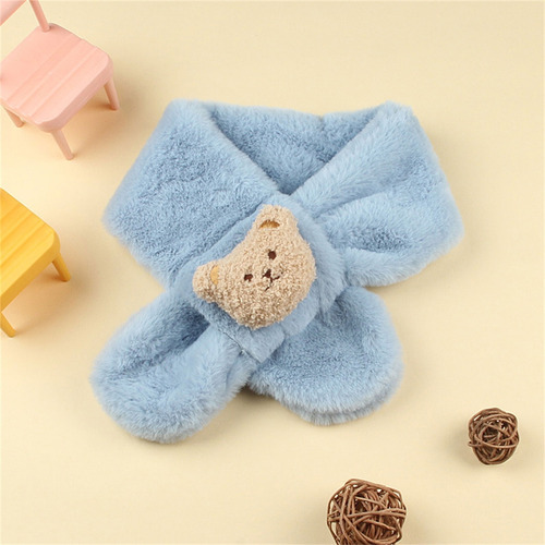 Cartoon Bear Baby Scarf Soft Plush Winter Neck Warmer Fashio