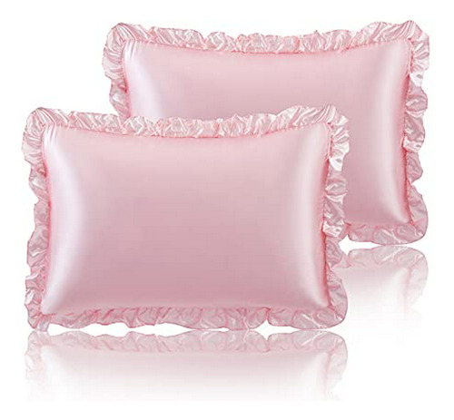 Set Funda Almohada Satén Reina Rosada - Ruffled Queen