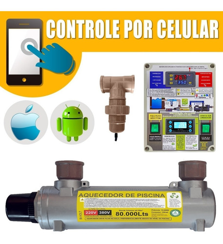 Aquecedor Ionizador Automático Piscina 80m3 Bvt C/mod 380v